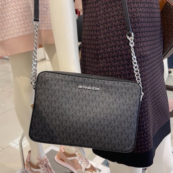 Michael Kors Large Jet Set Item East West Crossbody Black - Picture 1 of 16